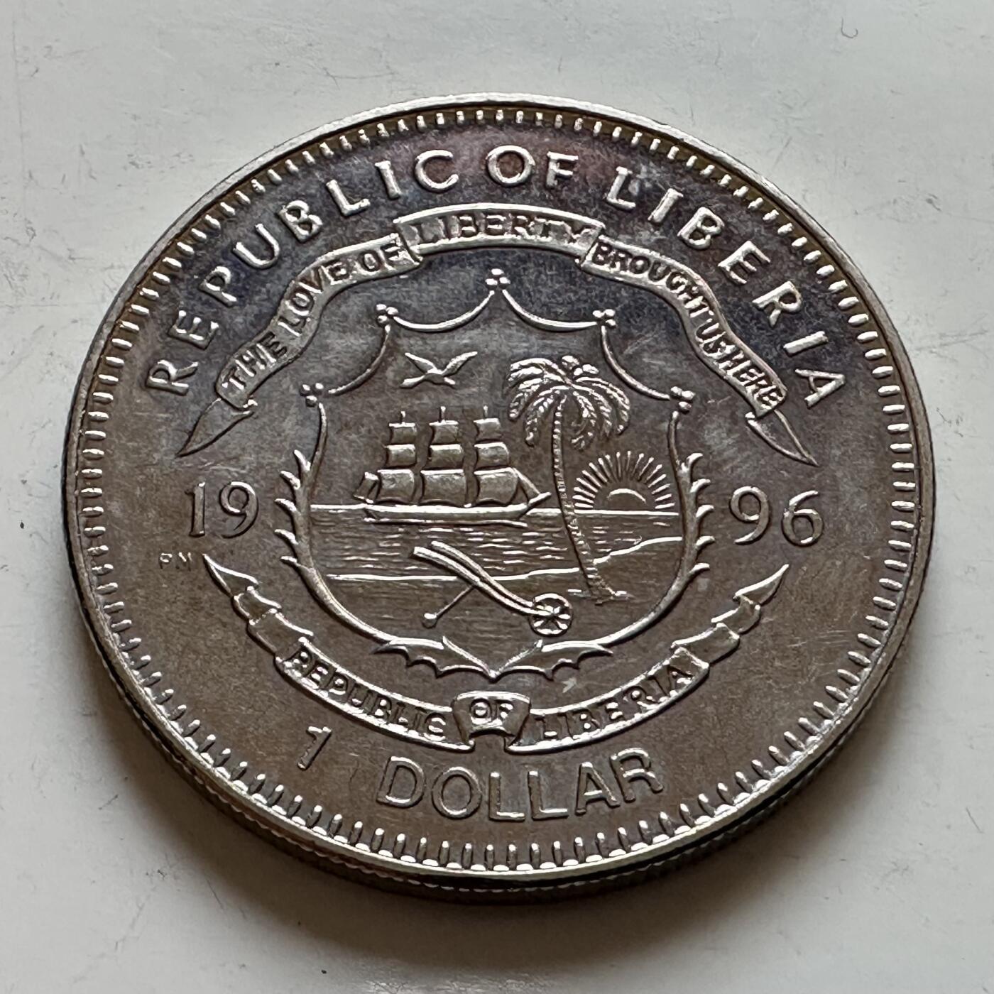 🌹外币初藏🌹🐯2025年第139场  每周二四六晚8️⃣点 接代拍 利比里亚1996年¥1克朗型纪念币 星际迷航