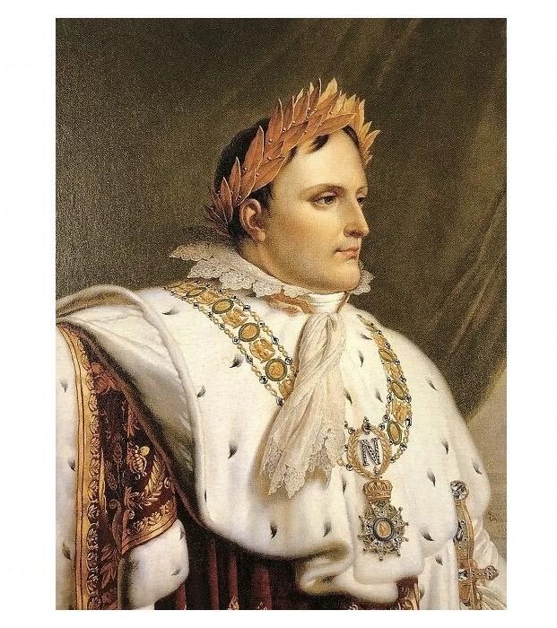 【艺术】法国艺术大章1869年 拿破仑诞辰百年金叶冠 高浮雕精制大镀金章 光边 50MM