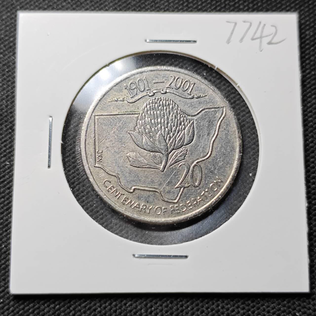 KK钱币收藏小铺 第377期  2月预留时间 周末发货  2001澳大利亚20分纪念币 少见主题