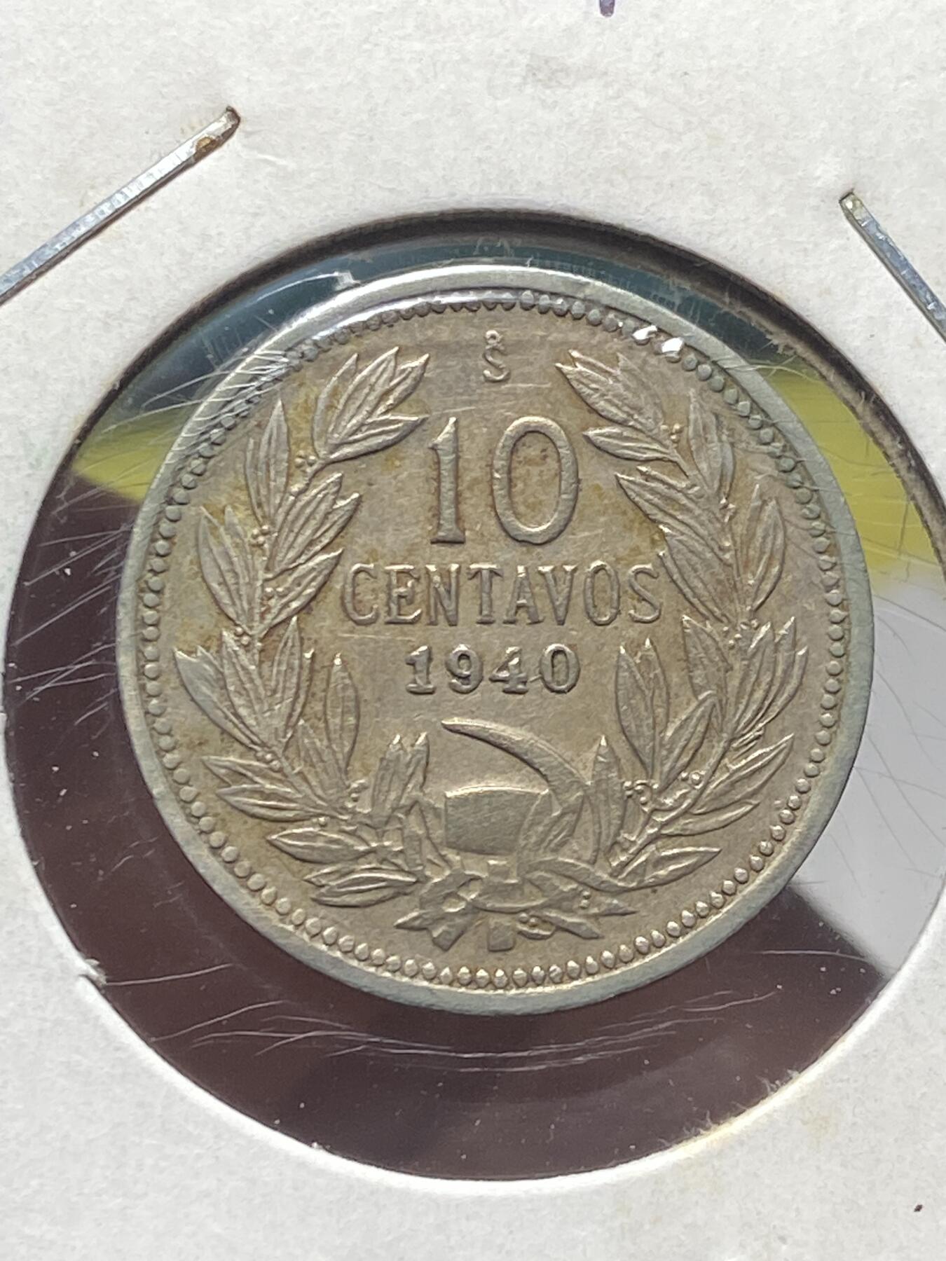 2025年第一百三十五场(总第一百六十一场）外国好品纸夹散币场(免佣金) 智利🇨🇱1940年10分