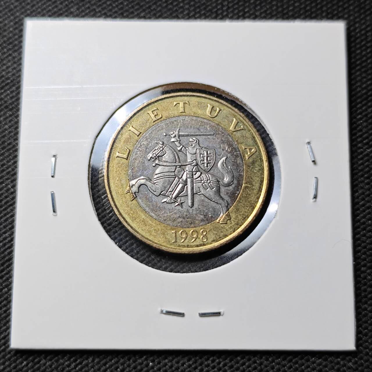 KK钱币收藏小铺 第377期  2月预留时间 周末发货  1998立陶宛2立特双色币