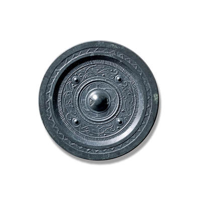 上海匡时2025年秋季拍卖会 中国历代钱币 铜镜专场 - 四乳神兽镜 圆形、圆钮、圆钮座。主纹饰为四个圆区内外各饰一周左旋栉齿纹四个圆钮座乳钉与四只瑞兽相对排列，外一圈饰左旋节齿纹，宽镜缘中饰一圈双线锯齿纹。光气好，完美品相。闻德评级：85。