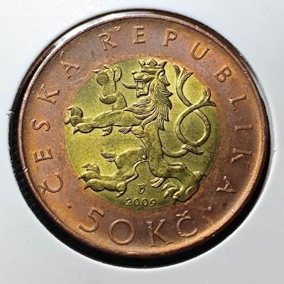 KK钱币收藏小铺 第376期  2月预留时间 周末发货 -  2009捷克50克朗 好品