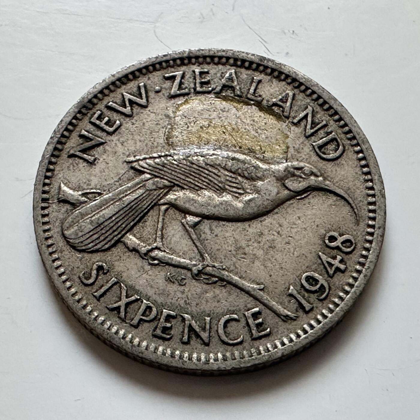 🌹外币初藏🌹🐯2025年第139场  每周二四六晚8️⃣点 接代拍 新西兰1948年6便士银币