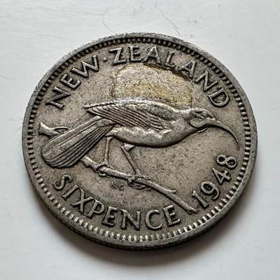 🌹外币初藏🌹🐯2025年第139场  每周二四六晚8️⃣点 接代拍 - 新西兰1948年6便士银币