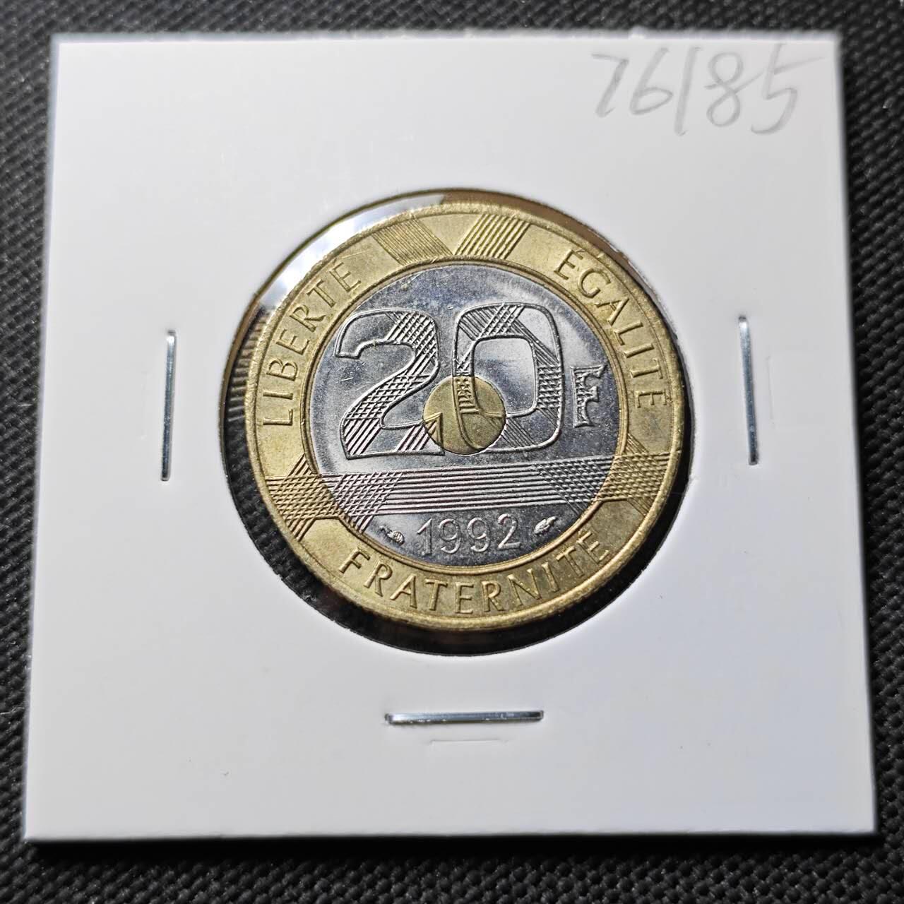 KK钱币收藏小铺 第376期  2月预留时间 周末发货  法国20法郎 好品