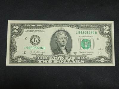 【游宝拍卖】乙巳蛇年93期 周四集拍 - 美国-2美元【SERIES-2017A 无47永恒号 全新UNC】