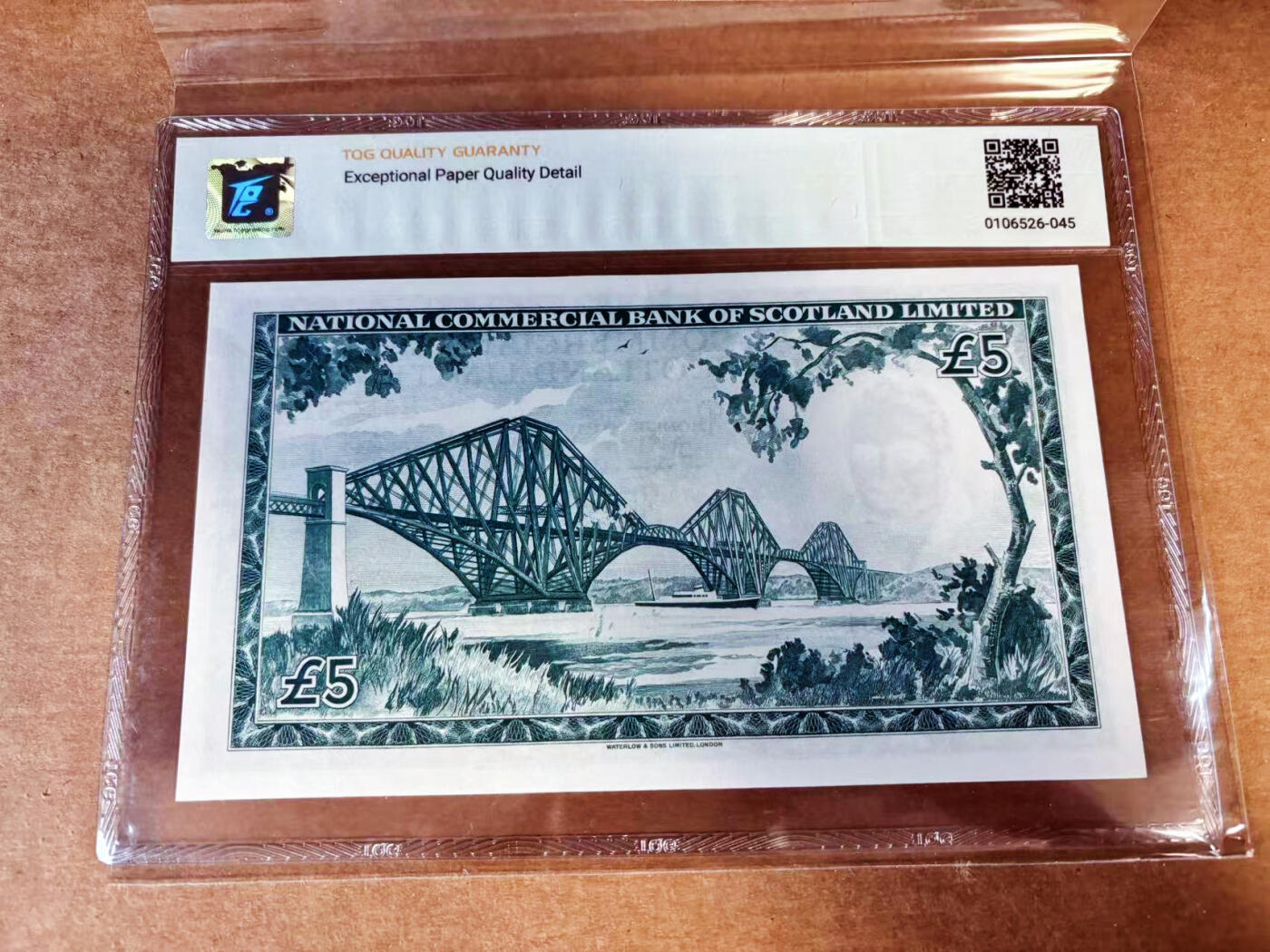 【Blue Auction】世界纸币精拍第760期——18级TOP拍卖/信誉/品质/专业/高效💫 苏格兰国家商业银行 1959年5镑 福斯桥 TQG65EPQ