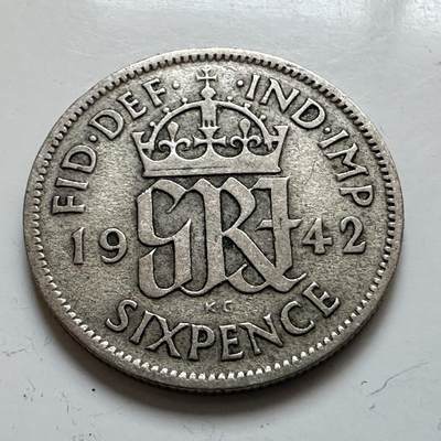 🌹外币初藏🌹🐯2025年第139场  每周二四六晚8️⃣点 接代拍 - 英国1942年6便士银币