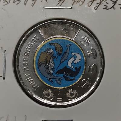 【全场包邮】纯粹捡漏拍484场（免费代拍第21场） - 加拿大2024年2元因纽特努纳特彩色双色纪念币