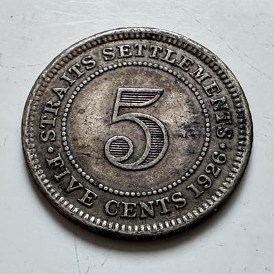 🌹外币初藏🌹🐯2025年第139场  每周二四六晚8️⃣点 接代拍 - 英属海峡殖民第1926年五分银币