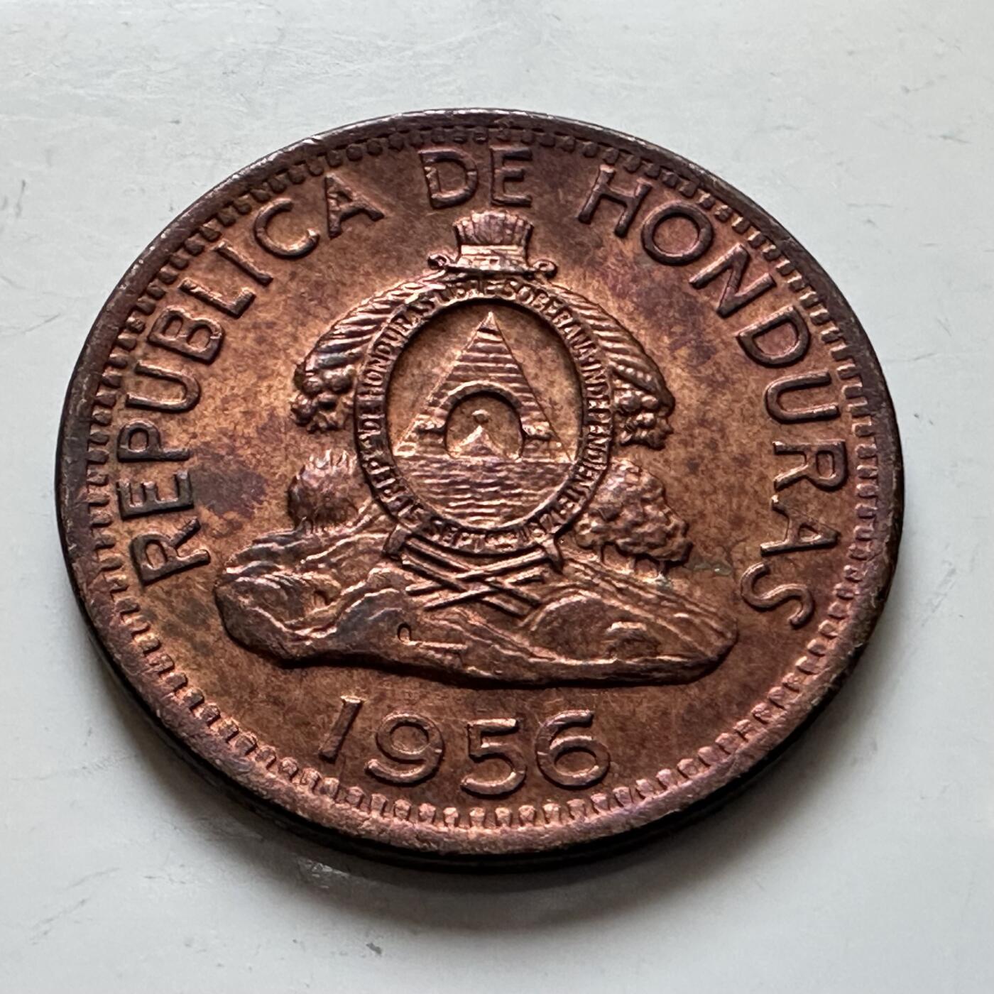 🌹外币初藏🌹🐯2025年第139场  每周二四六晚8️⃣点 接代拍 洪都拉斯1956年2分 原光