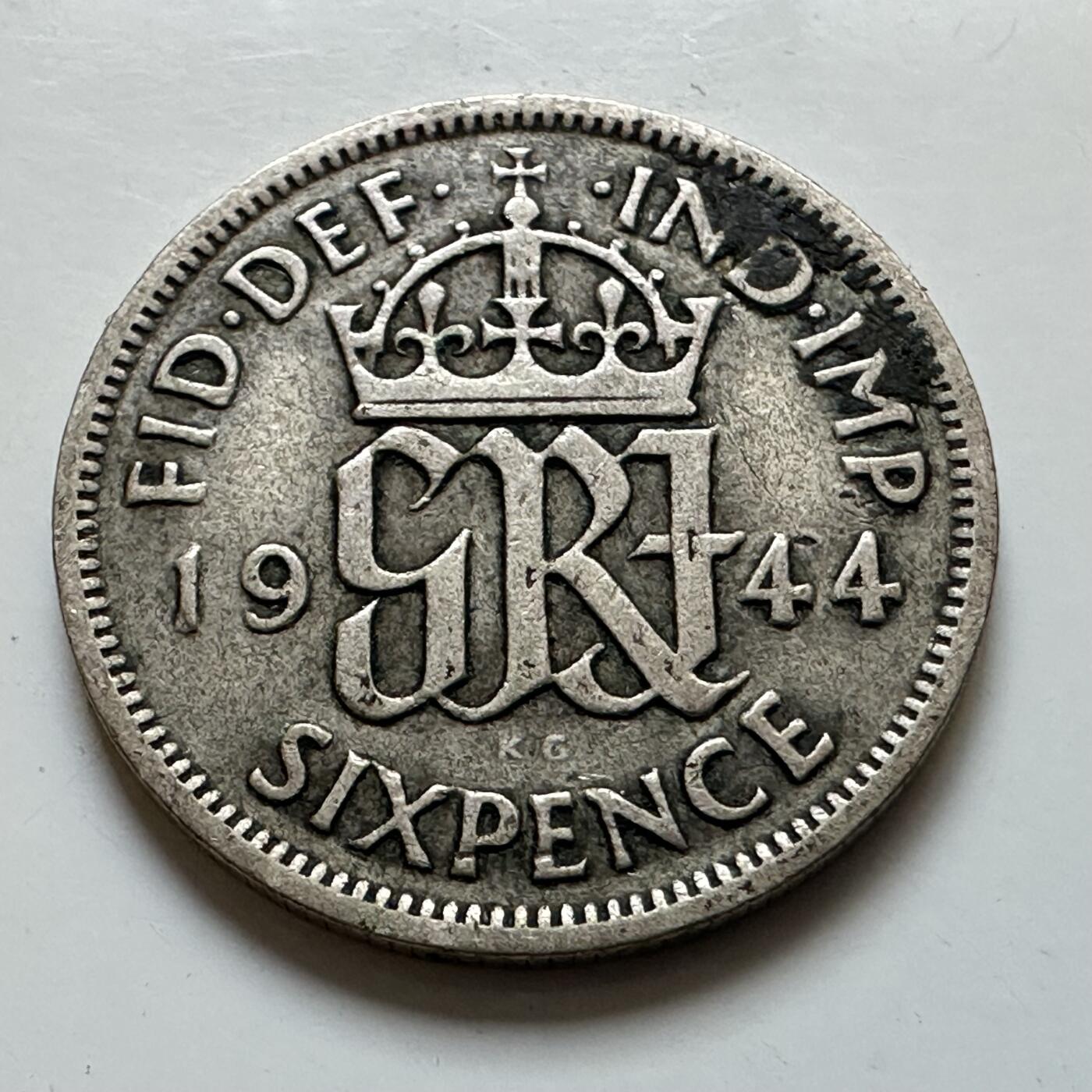 🌹外币初藏🌹🐯2025年第139场  每周二四六晚8️⃣点 接代拍 英国1944年6便士银币 c