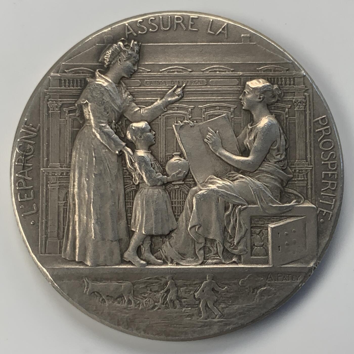 掌中浮雕-藏着的欧洲第045场 法国银行银章， 40.5mm，38g，A.patey雕刻