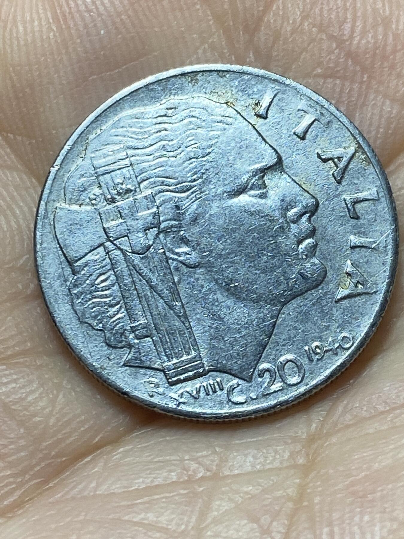 2025年第一百三十五场(总第一百六十一场）外国好品纸夹散币场(免佣金) 意大利王国1940年20分(1940 R XVIII ，维托里奥·埃马努埃莱三世时期)