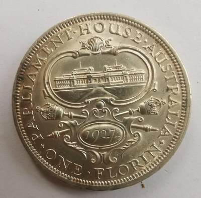 巨藏钱币第七期硬币场12月12号20点开拍 - 澳大利亚1927年1福林银币美品11.2克