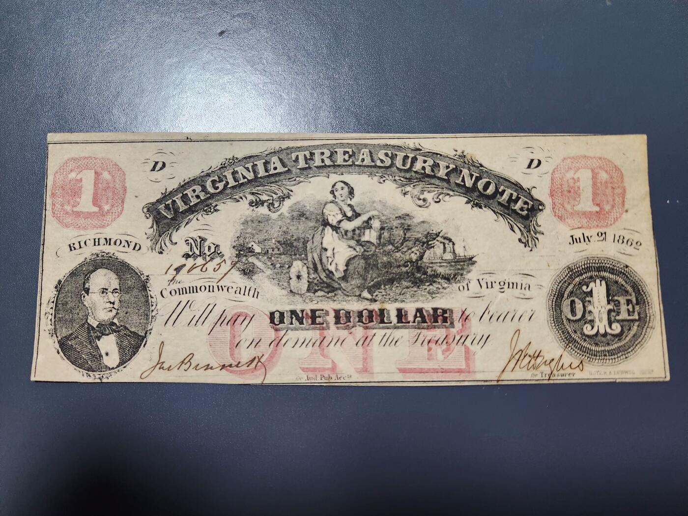 12月10号晚上8点 外国纸币自动截拍第71场 1862年1美元 极少