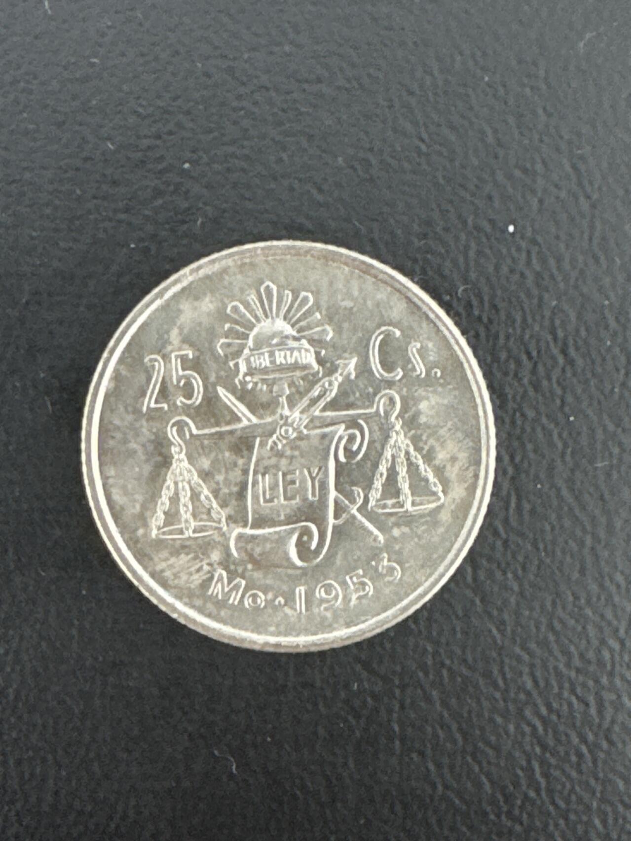 ❤️【币观天下】❤️ 第334期钱币拍卖- 2025.12.12周五晚上6点半场-长期征集拍品 墨西哥银币1953年25分