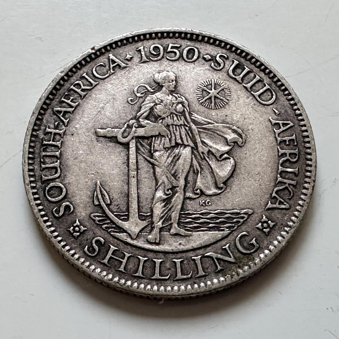 🌹外币初藏🌹🐯2025年第139场  每周二四六晚8️⃣点 接代拍 南非1950年一先令银币