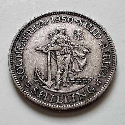 🌹外币初藏🌹🐯2025年第139场  每周二四六晚8️⃣点 接代拍 - 南非1950年一先令银币