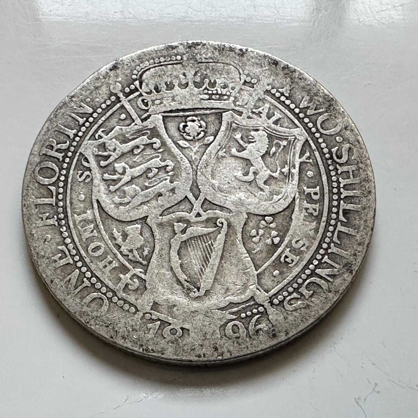 🌹外币初藏🌹🐯2025年第139场  每周二四六晚8️⃣点 接代拍 英国1896年两先令银币