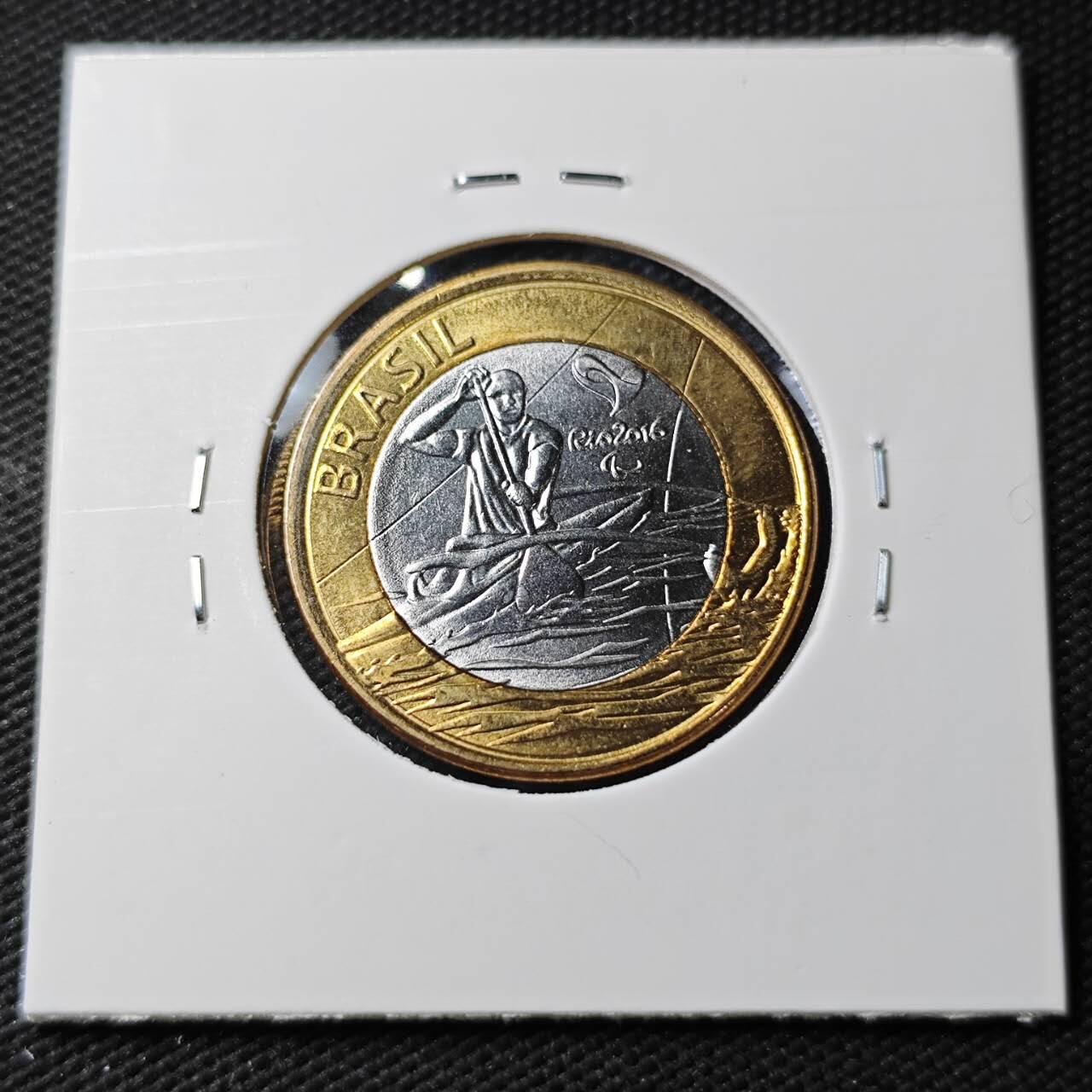 KK钱币收藏小铺 第377期  2月预留时间 周末发货  巴西1瑞尔双色币纪念币