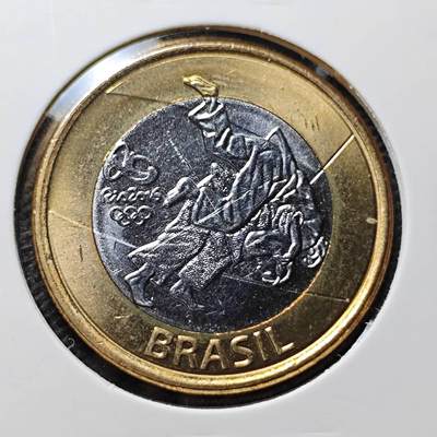 KK钱币收藏小铺 第376期  2月预留时间 周末发货 -  巴西1瑞尔双色币纪念币好品