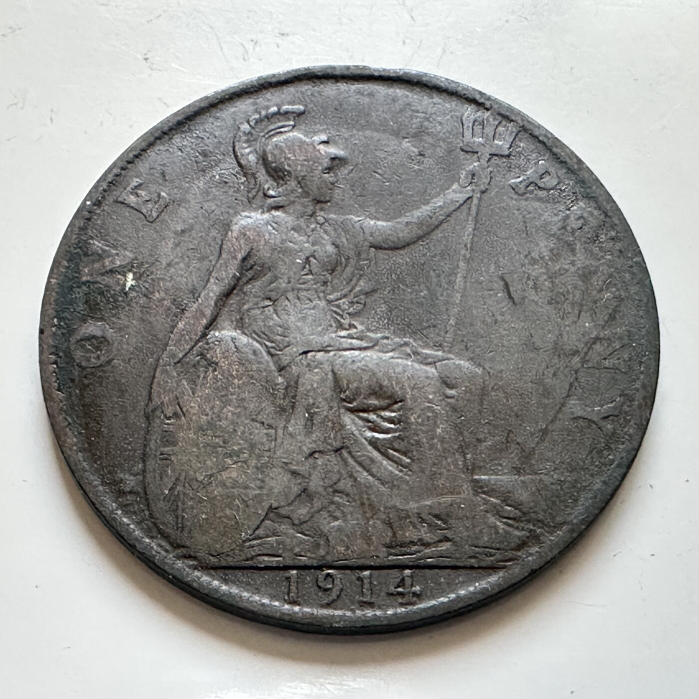 🌹外币初藏🌹🐯2025年第139场  每周二四六晚8️⃣点 接代拍 英国1914年一便士