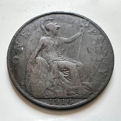 🌹外币初藏🌹🐯2025年第139场  每周二四六晚8️⃣点 接代拍 - 英国1914年一便士