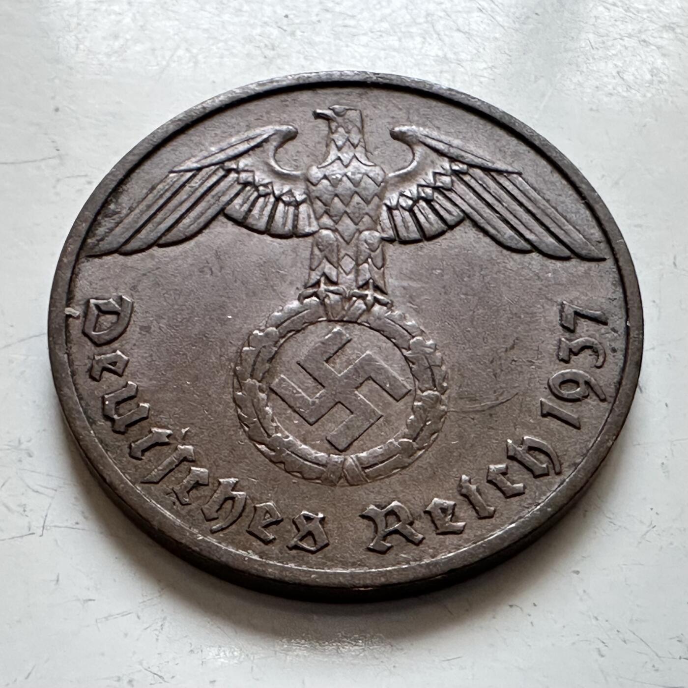 🌹外币初藏🌹🐯2025年第139场  每周二四六晚8️⃣点 接代拍 德国1937年2芬尼