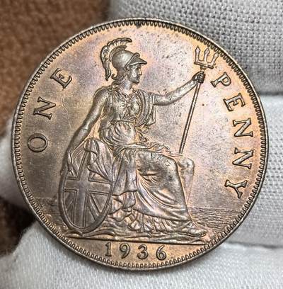 外国优质老铜币银币持续添加中，周六九点倒数截拍，满百包邮，可寄存半年，喜欢朋友微信扫描二维码可直接参拍 - 原光英国1936年大便士