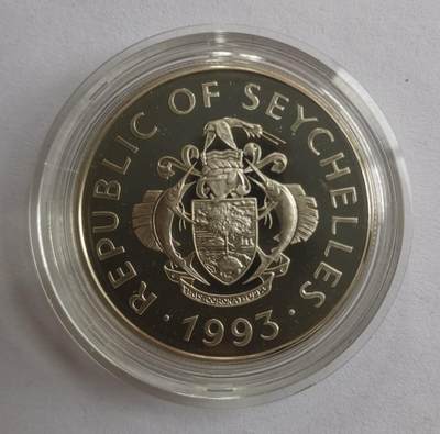 巨藏钱币第七期硬币场12月12号20点开拍 - 塞舌尔1983年25卢比1盎司精制银币