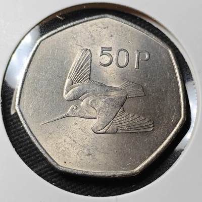 KK钱币收藏小铺 第377期  2月预留时间 周末发货 -  1970爱尔兰50便士 好品