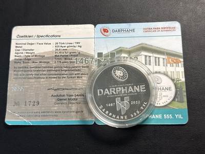 ❤️【币观天下】❤️ 第334期钱币拍卖- 2025.12.12周五晚上6点半场-长期征集拍品 - 土耳其2022年土耳其造币厂成立555周年精制纪念银币发行量2775枚 31.1克带证书