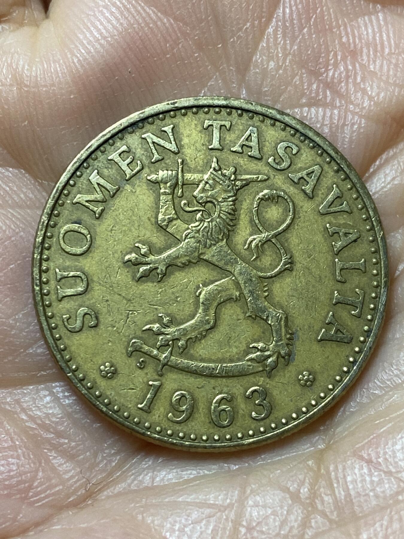 2025年第一百三十五场(总第一百六十一场）外国好品纸夹散币场(免佣金) 芬兰🇫🇮1963年50盆尼(S标)