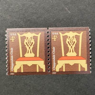 ↓君缘收藏676期☞钱币邮品↓无佣金、可寄存、满30元包邮  - 美国邮票，2004年奇彭代尔椅连票2全