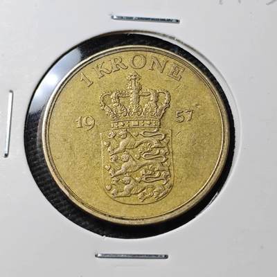 KK钱币收藏小铺 第377期  2月预留时间 周末发货 -  1957丹麦1克朗
