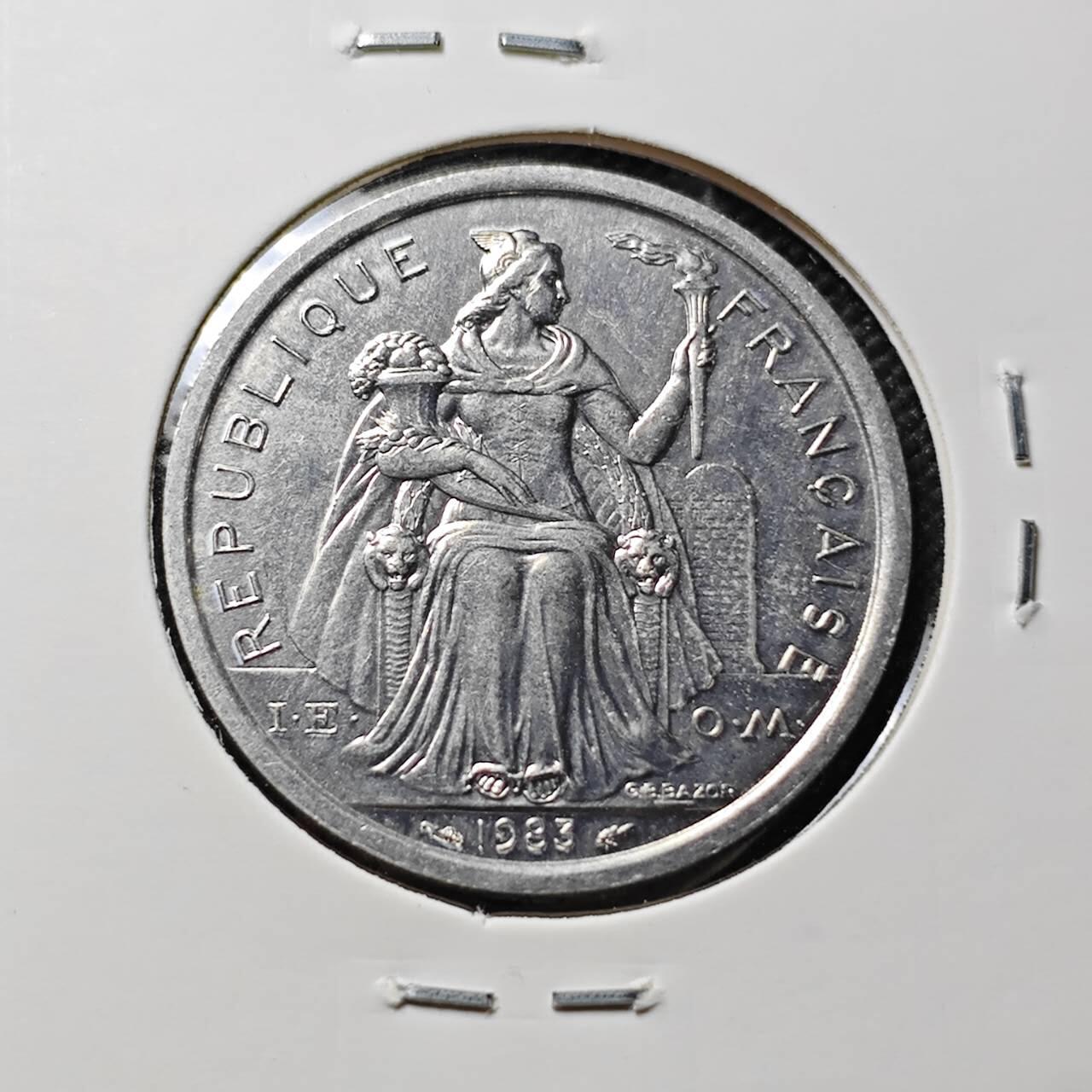 KK钱币收藏小铺 第376期  2月预留时间 周末发货  1983法属新喀里多尼亚2法郎