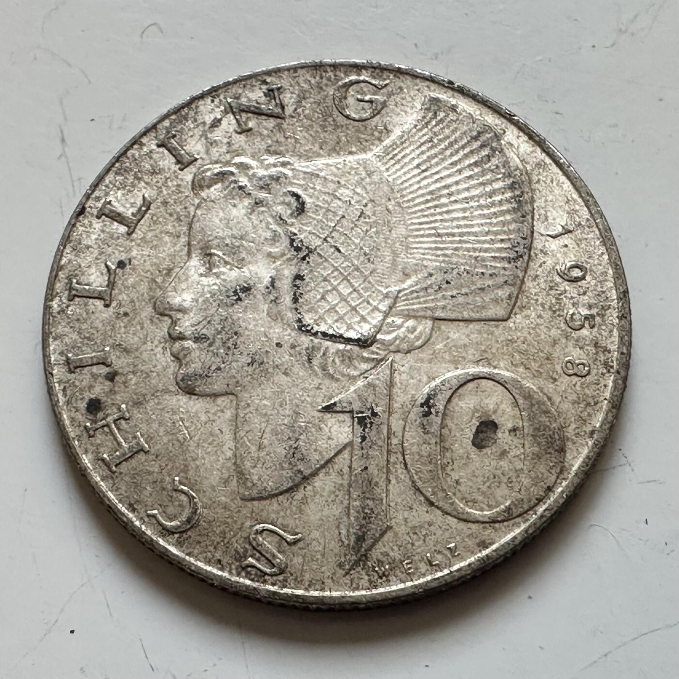 🌹外币初藏🌹🐯2025年第139场  每周二四六晚8️⃣点 接代拍 奥地利1958年10先令银币