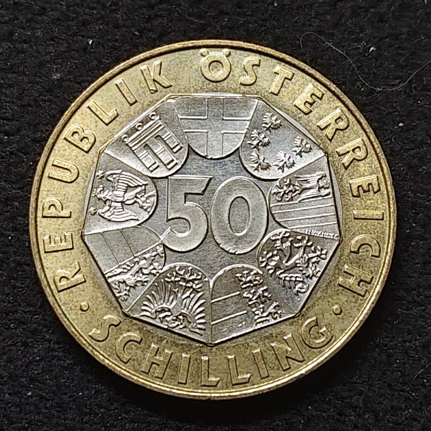 【全场包邮】纯粹捡漏拍484场（免费代拍第21场） 奥地利2000年50先令心理学家西格蒙德·弗洛伊德双色纪念币