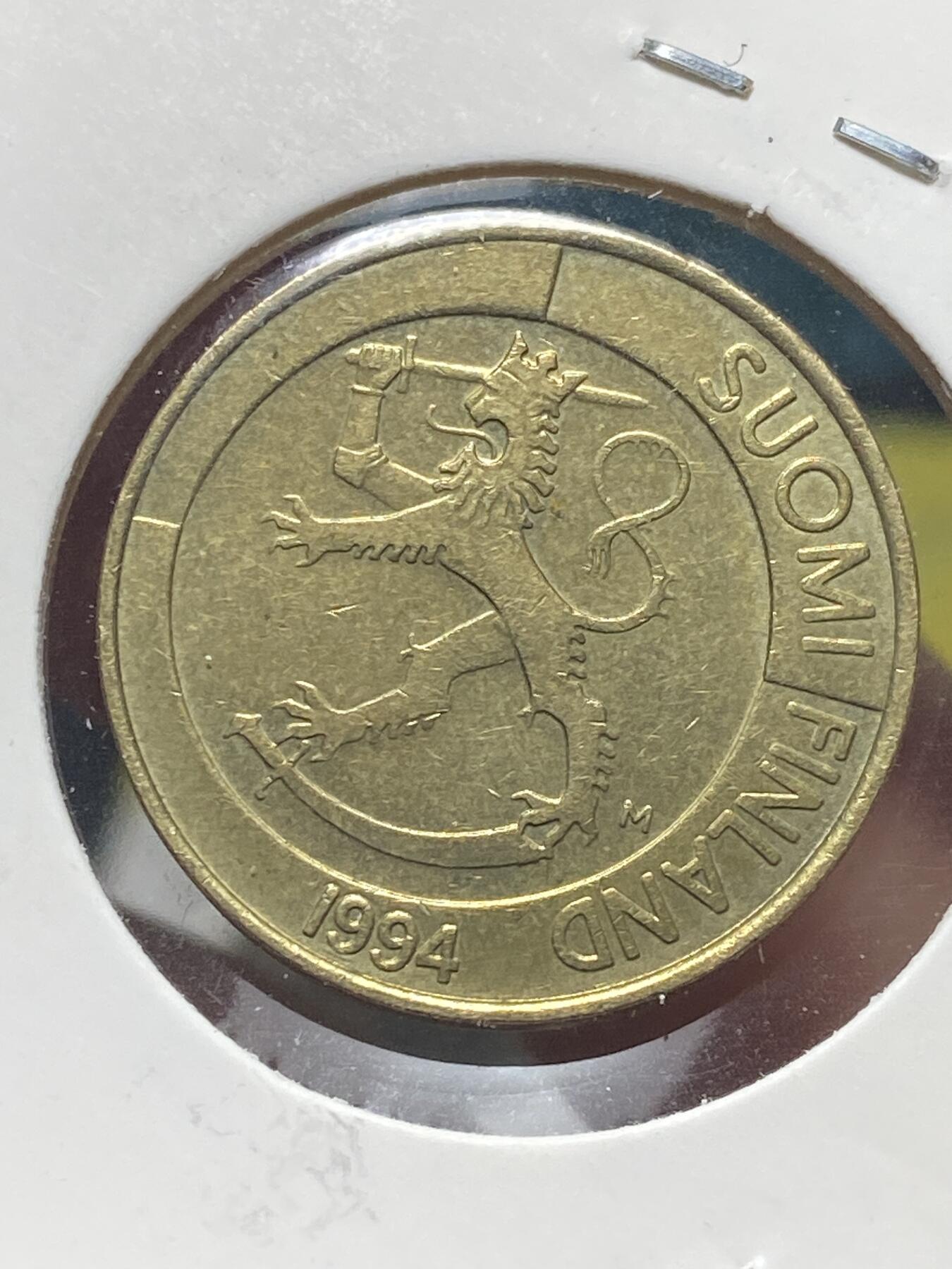 2025年第一百三十五场(总第一百六十一场）外国好品纸夹散币场(免佣金) 芬兰🇫🇮1994年1马克(M标)