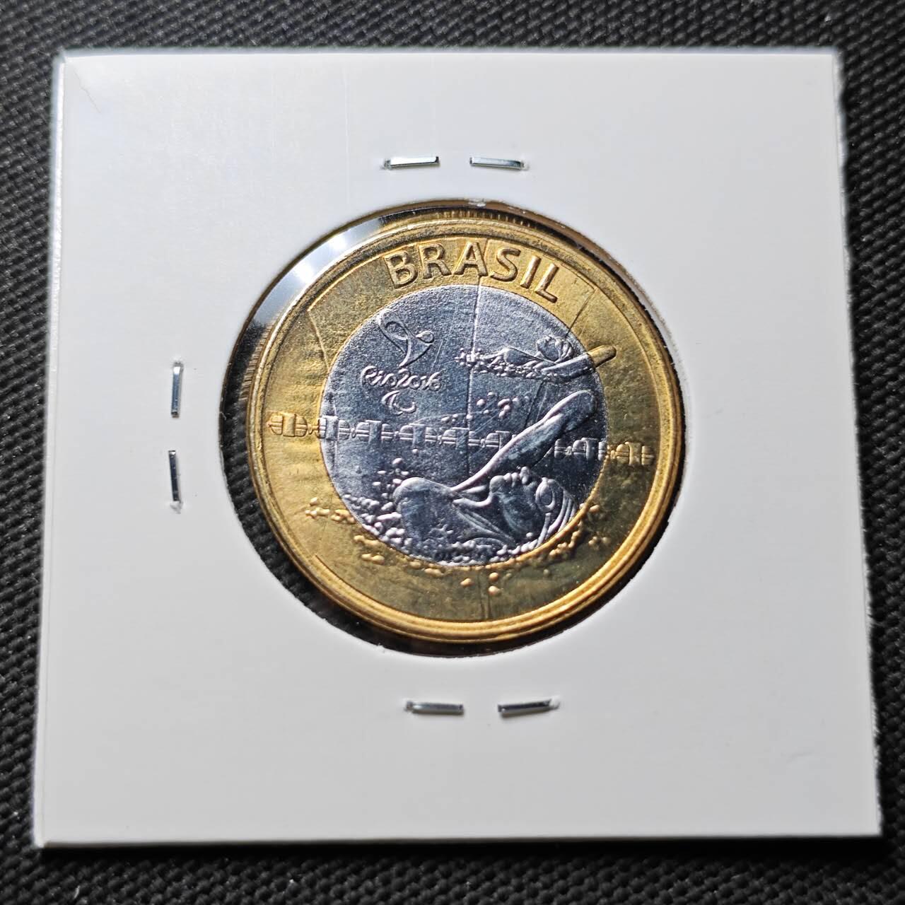 KK钱币收藏小铺 第377期  2月预留时间 周末发货  巴西1瑞尔双色币纪念币