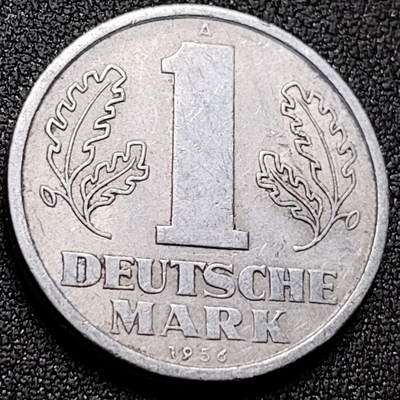 泉币菌-第143场-精品福利场 - 稀少 东德民主德国 1956年1马克铝币 双排字25mm