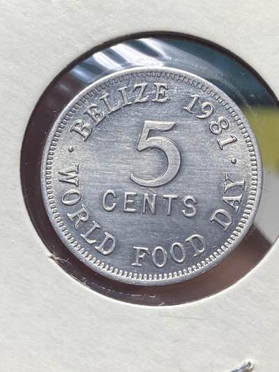 2025年第一百三十五场(总第一百六十一场）外国好品纸夹散币场(免佣金) - 伯利兹🇧🇿1981单年份5分(世界粮食日纪念币)