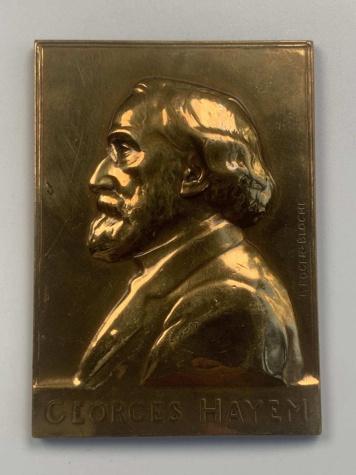 掌中浮雕-藏着的欧洲第045场 1911年法国医学教授纪念铜章，50.5*70.4mm，108g