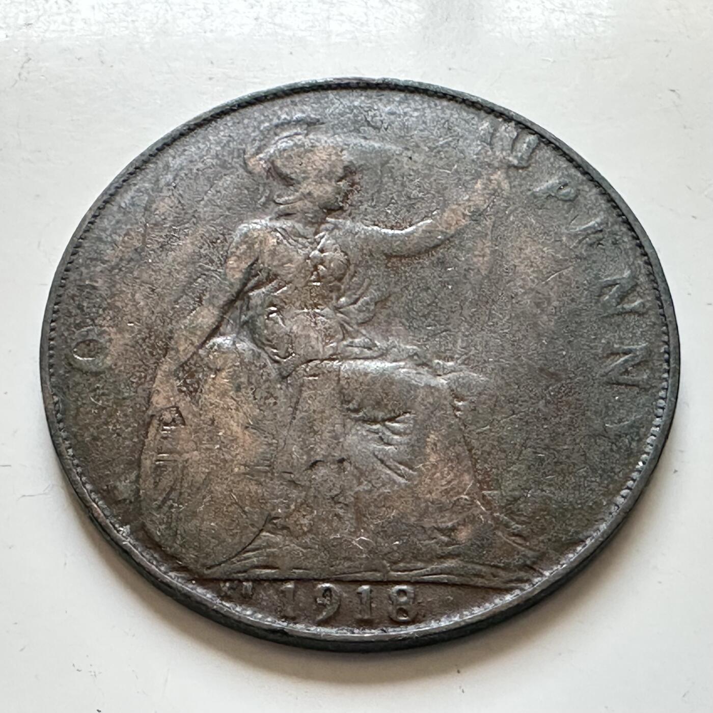 🌹外币初藏🌹🐯2025年第139场  每周二四六晚8️⃣点 接代拍 英国1918年一便士