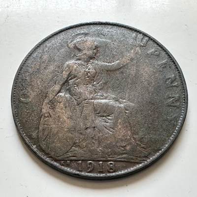 🌹外币初藏🌹🐯2025年第139场  每周二四六晚8️⃣点 接代拍 - 英国1918年一便士