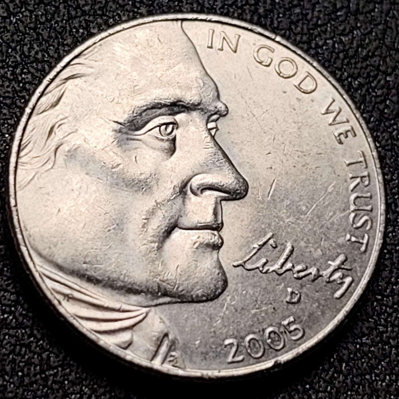 泉币菌-第143场-精品福利场 原光极美 美洲野牛 美国5分硬币 2005年 直径21mm 