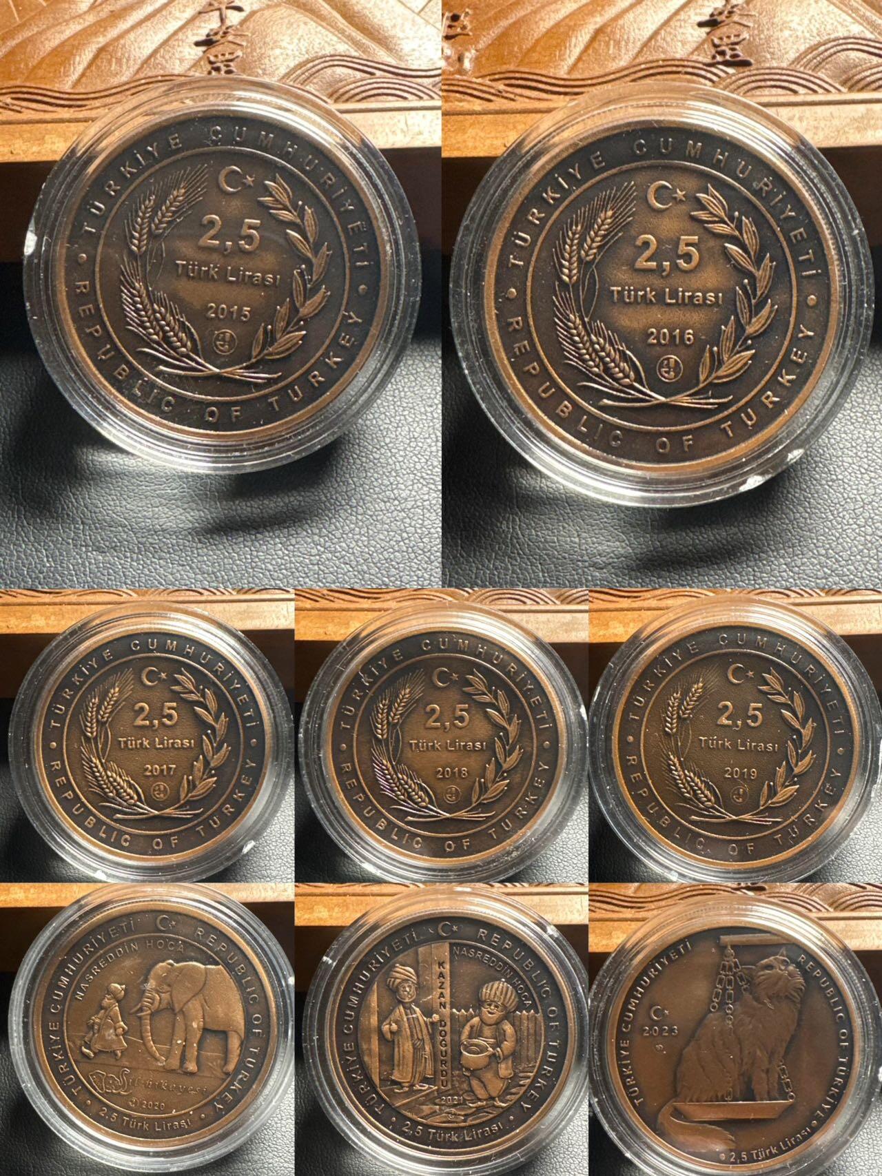 ❤️【币观天下】❤️ 第334期钱币拍卖- 2025.12.12周五晚上6点半场-长期征集拍品 土耳其2015年阿凡提民间故事系列仿古纪念铜币8枚一套