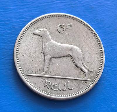 外国优质老铜币银币持续添加中，周六九点倒数截拍，满百包邮，可寄存半年，喜欢朋友微信扫描二维码可直接参拍 - 爱尔兰1960年6便士